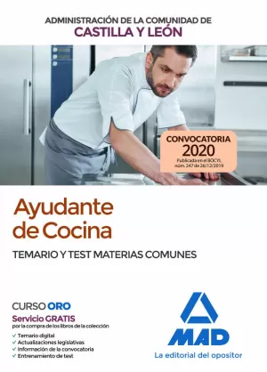 AYUDANTE DE COCINA DE LA ADMINISTRACIÓN DE LA COMUNIDAD DE CASTILLA Y LEÓN. TEMA