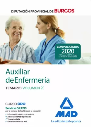 AUXILIAR DE ENFERMERÍA DE LA DIPUTACIÓN PROVINCIAL DE BURGOS. TEMARIO VOLUMEN 2